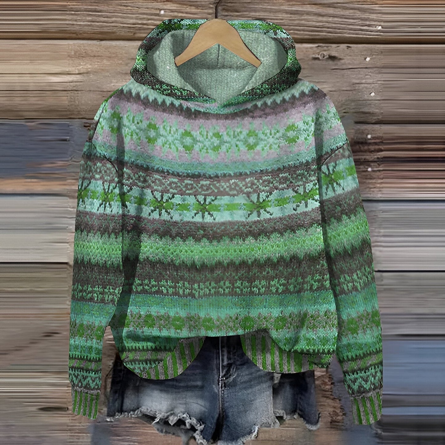 Dam Hoodie Vintage Bomull Avslappnad Design-3
