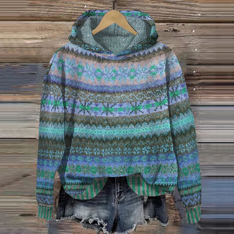 Variant image for Stickad Dam Tröja Färgglad 100% Bomull med Elastisk Nederkant och Broderi-11