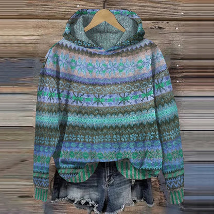 Variant image for Stickad Dam Tröja Färgglad 100% Bomull med Elastisk Nederkant och Broderi-11