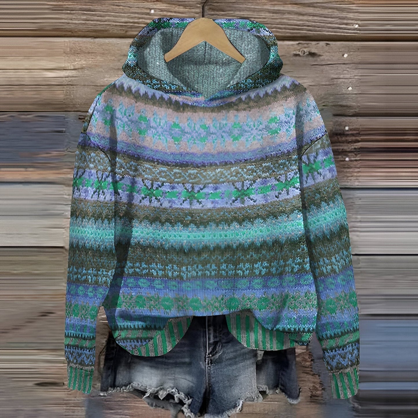 Variant image for Dam Hoodie Vintage Bomull Avslappnad Design-10