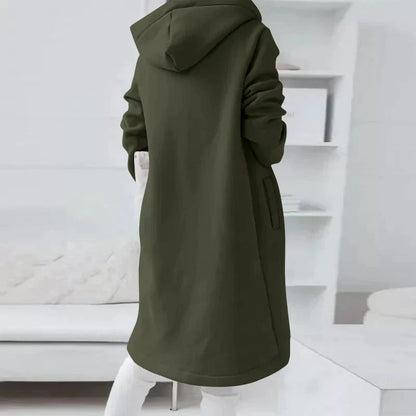 Damjacka Hoodie med Blixtlås och Huva i Bomull och Polyester 9