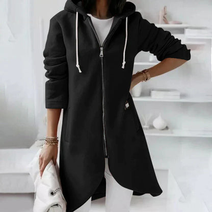 Damjacka Hoodie med Blixtlås och Huva i Bomull och Polyester 10
