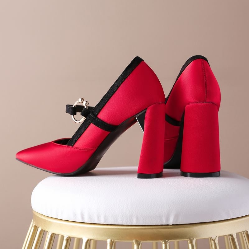 Dam Stilettskor Fyrkantig Design PU-läder 9 cm Klack-6