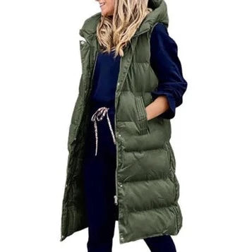 Lång Väst Dam i Bomull och Polyester – Avslappnad Stickad Design för Höst och Vinter 3