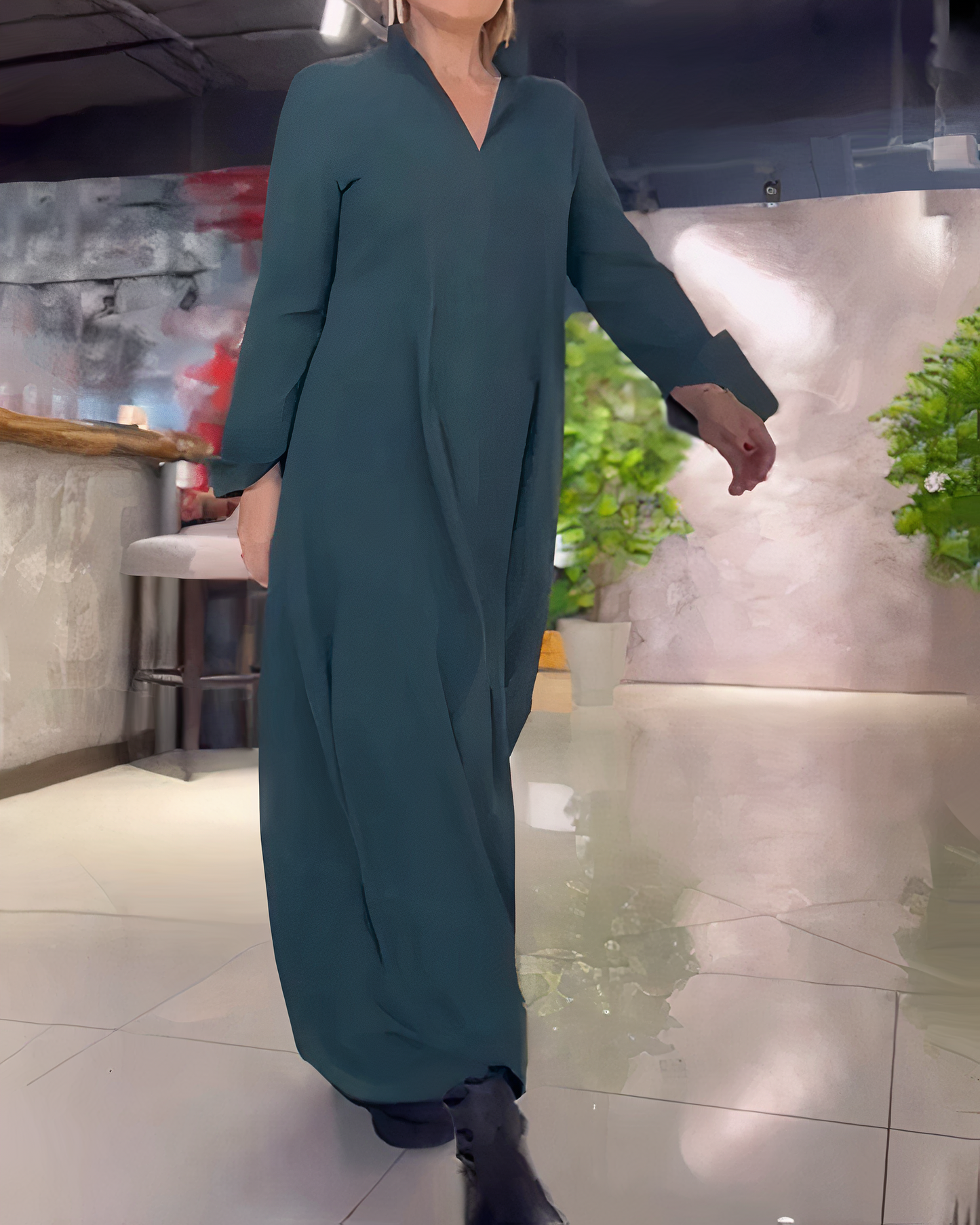 Variant image for Dam Maxiklänning Långa Ärmar Polyester Elegant Silhuett-25