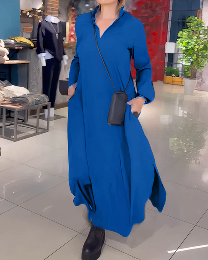 Variant image for Dam Maxiklänning Långa Ärmar Polyester Elegant Silhuett-13