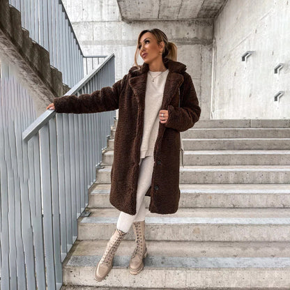 Vinterjacka Dam Fluffig Design Syntetiskt Material-4