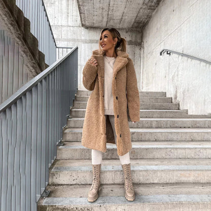 Vinterjacka Dam Fluffig Design Syntetiskt Material-3