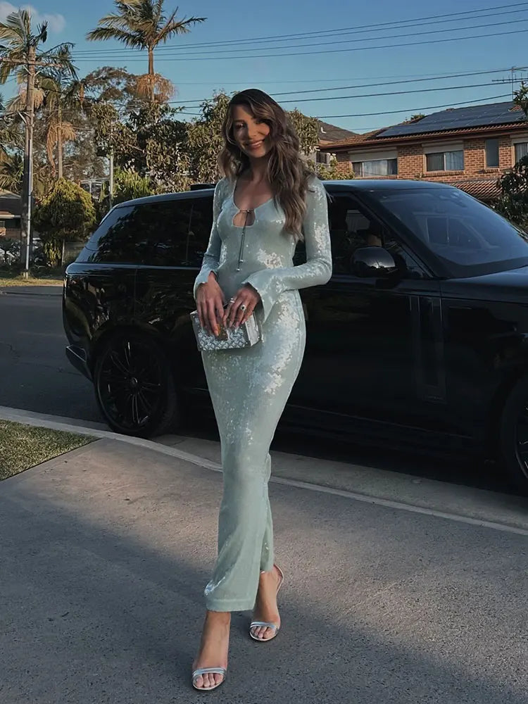 Variant image for Maxiklänning Dam Elegant V-ringning A-linjeformad Polyester-1