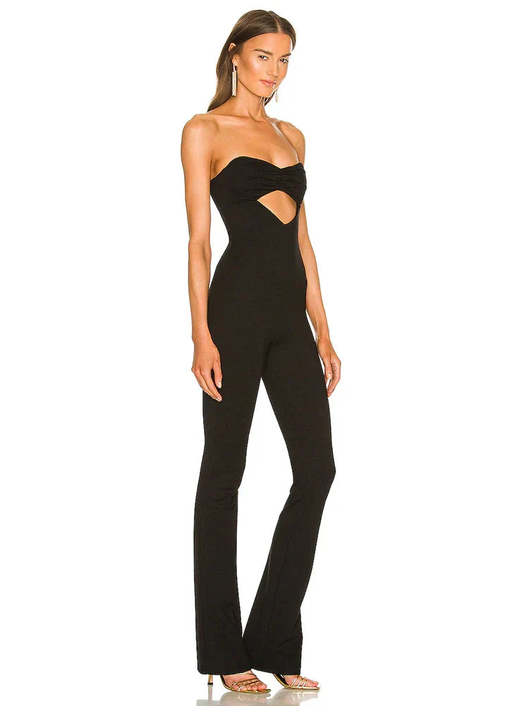 Dam Jumpsuit Dekorativ Halsringning Polyester Spandex-2