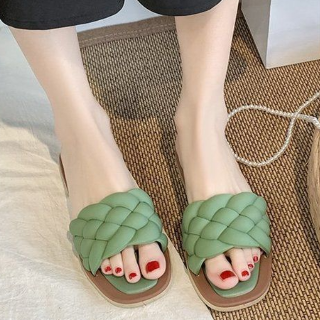 Dam Sandaler Öppen Tå Elegant Syntetiskt Läder-2