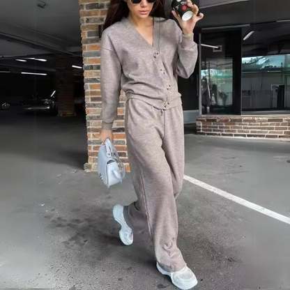 Dam Gilet Set Avslappnad Stil Mjuk Bomull 3