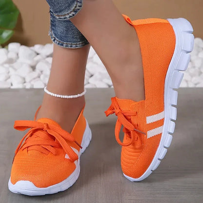 Kvinnors Andningsbara Sneakers med Mjuk Sula – Stickad Design för Daglig Komfort, Stora Storlekar 5