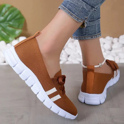 Kvinnors Andningsbara Sneakers med Mjuk Sula – Stickad Design för Daglig Komfort, Stora Storlekar 2