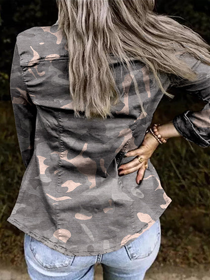 Dam Fritidsjacka med Långa Ärmar i Bomull och Polyester – Modern och Chic Design för Höst/Vinter 2