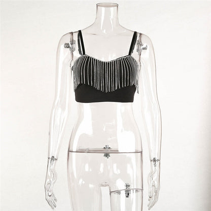 Festtoppar Dam Överdimensionerad Top med Fransar i Bomull och Polyester-5