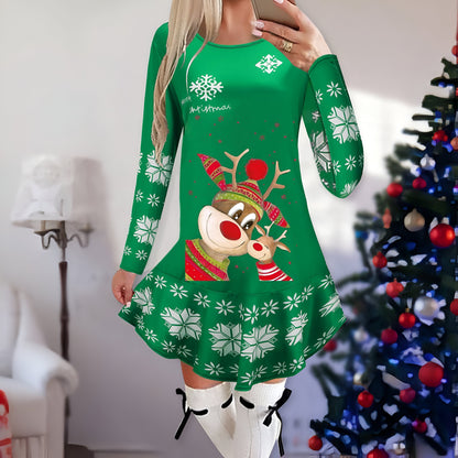 Kvinna Mini Klänning Festlig Lätt Material-2