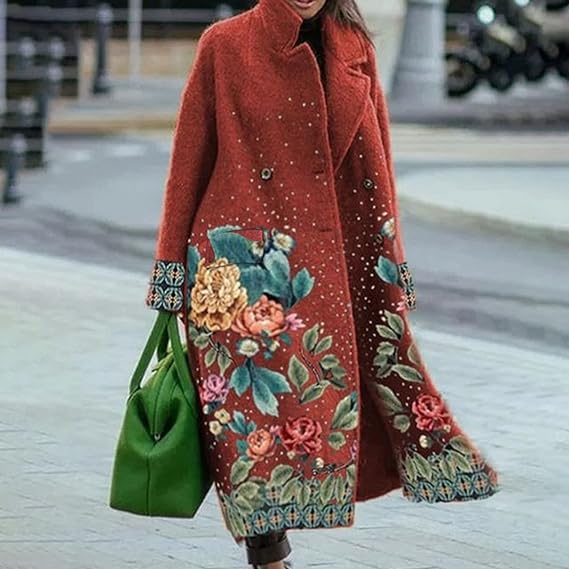 Variant image for Dam Kappa Långärmad Ull Revers Klassisk Silhuett-43