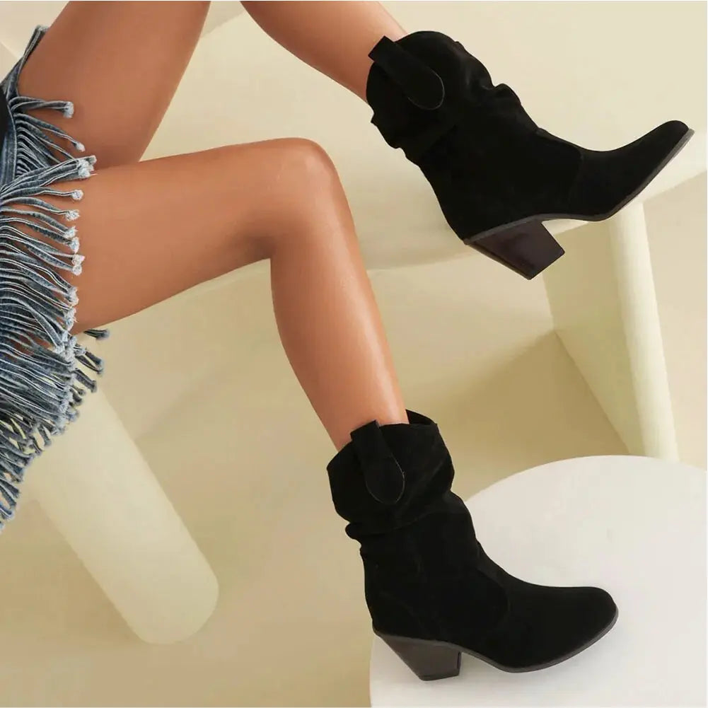 Variant image for Kvinnors Cowboy Stövlar Retro Läder och Syntetiska Material-7