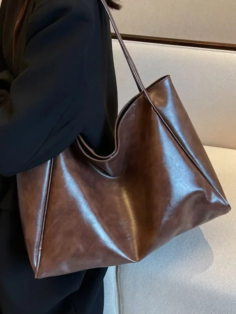 Dam Axelväska Axelremsväska Skinn Rymlig Läder-2