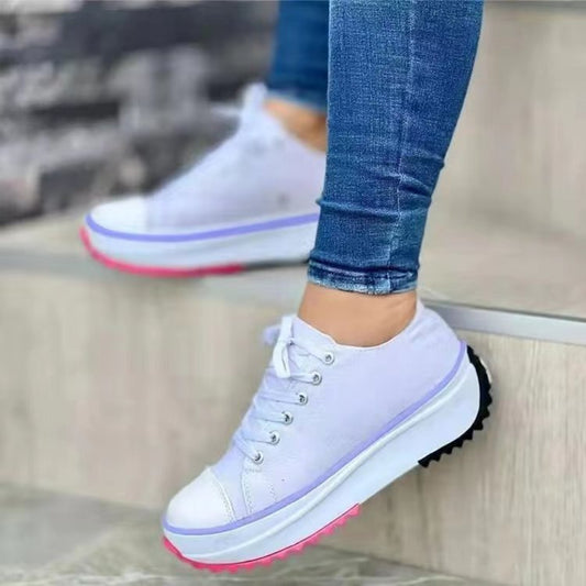 Herr Sneakers Tidlös Design Läder med Elastisk Sula-1