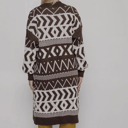 Kvinnor Lång Kofta Trendig Polyester Svart 3