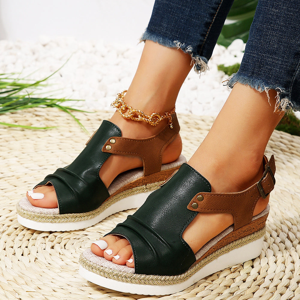 Variant image for Dam Sandaler Fiskmun Design PU-Läder Tjock Sula-49