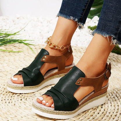 Variant image for Dam Sandaler Fiskmun Design PU-Läder Tjock Sula-49