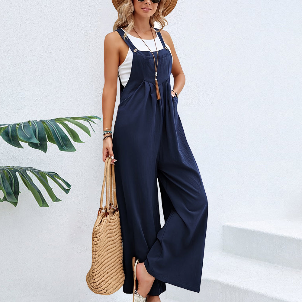 Variant image for Dam Fritidsoverall Avslappnad Bomull Med Breda Ben-1