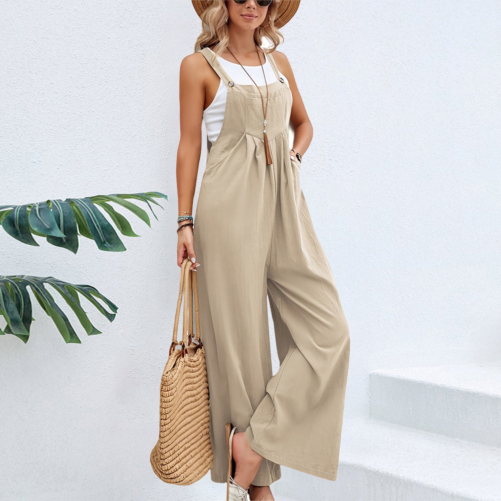 Variant image for Dam Fritidsoverall Avslappnad Bomull Med Breda Ben-19