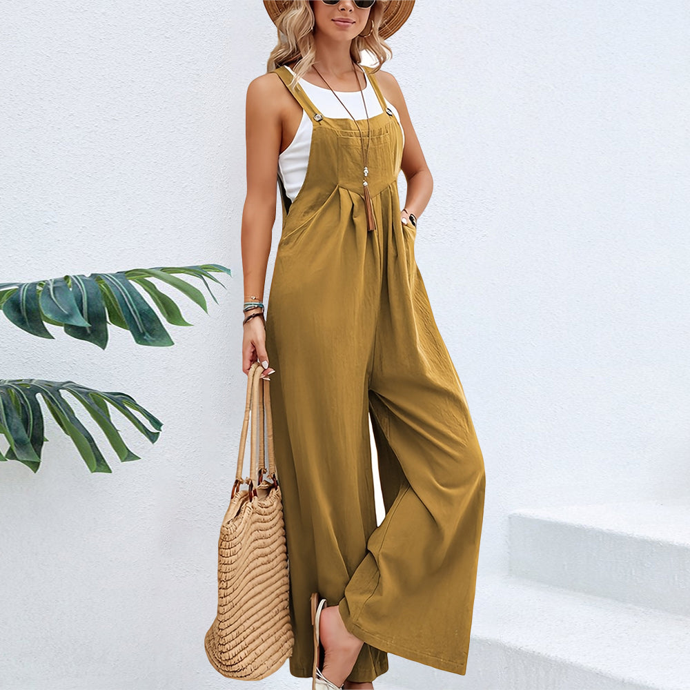 Variant image for Dam Fritidsoverall Avslappnad Bomull Med Breda Ben-25