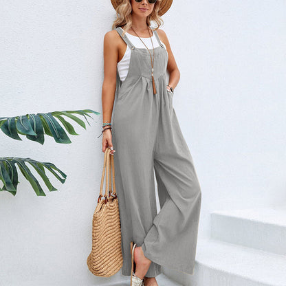 Variant image for Dam Fritidsoverall Avslappnad Bomull Med Breda Ben-49