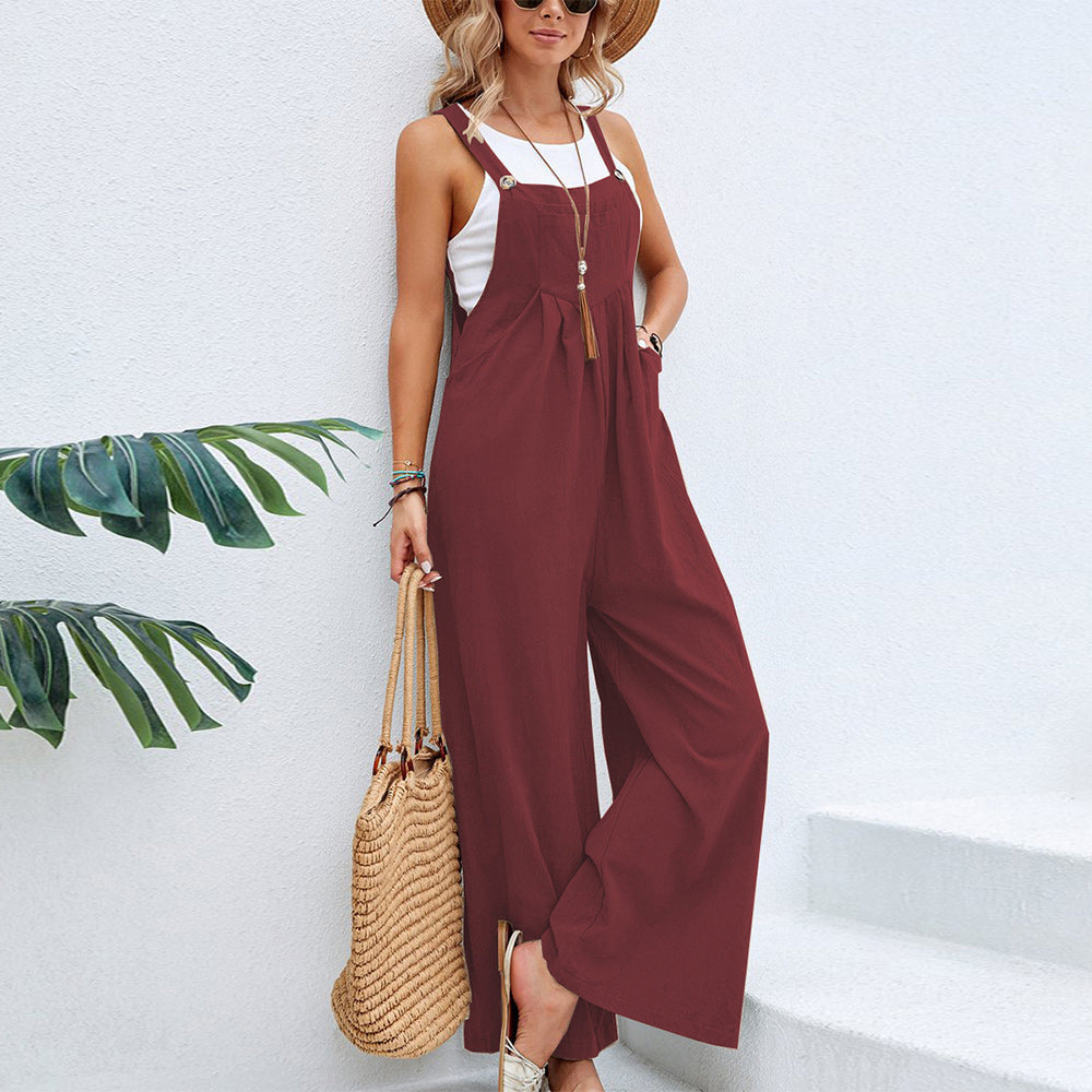 Variant image for Dam Fritidsoverall Avslappnad Bomull Med Breda Ben-61