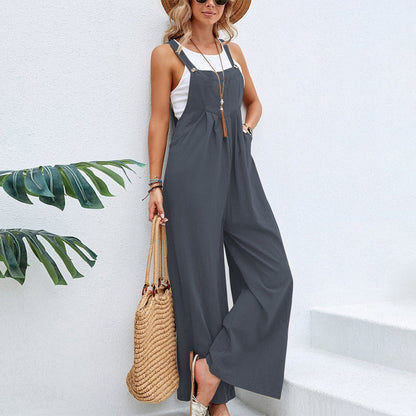 Variant image for Dam Fritidsoverall Avslappnad Bomull Med Breda Ben-67