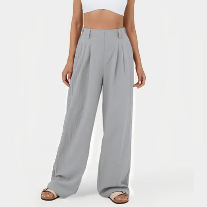 Variant image for Snygga Dam Byxor Hög Midja Breda Ben 100% Bomull-41