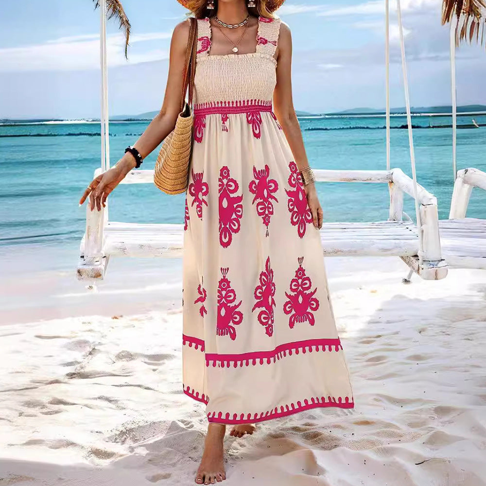 Strandklänning Dam med Bröstomslagsdesign i Mjuk Bomullsblandning – Vit, S-2XL 9