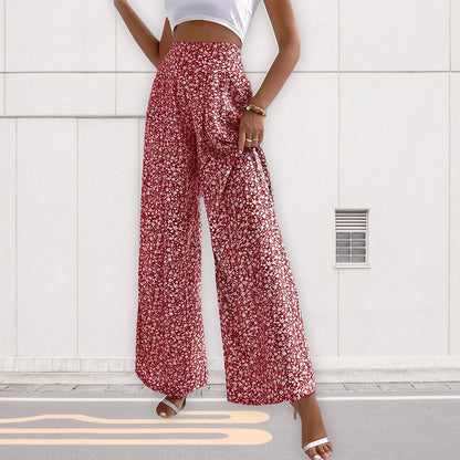 Variant image for Dam Fritidsbyxor Lösa Hög Midja Blommig Polyester-7