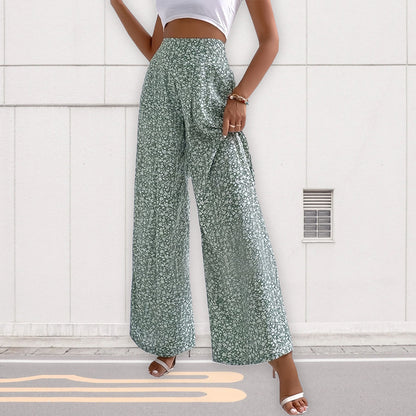 Variant image for Dam Fritidsbyxor Lösa Hög Midja Blommig Polyester-15