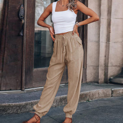 Variant image for Kvinnors Byxor Löst Snitt Polyester Avslappnad Design-6