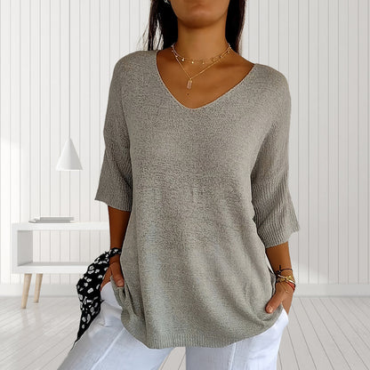 Variant image for Kvinnors Topp V-ringning Halvärmar Polyester-65