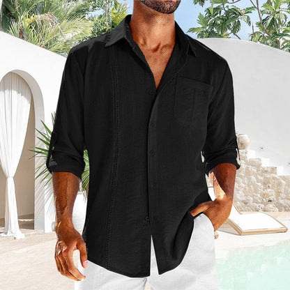 Variant image for Herrskjorta Klassisk Ståkrage Bomulls- och Linnemix-1