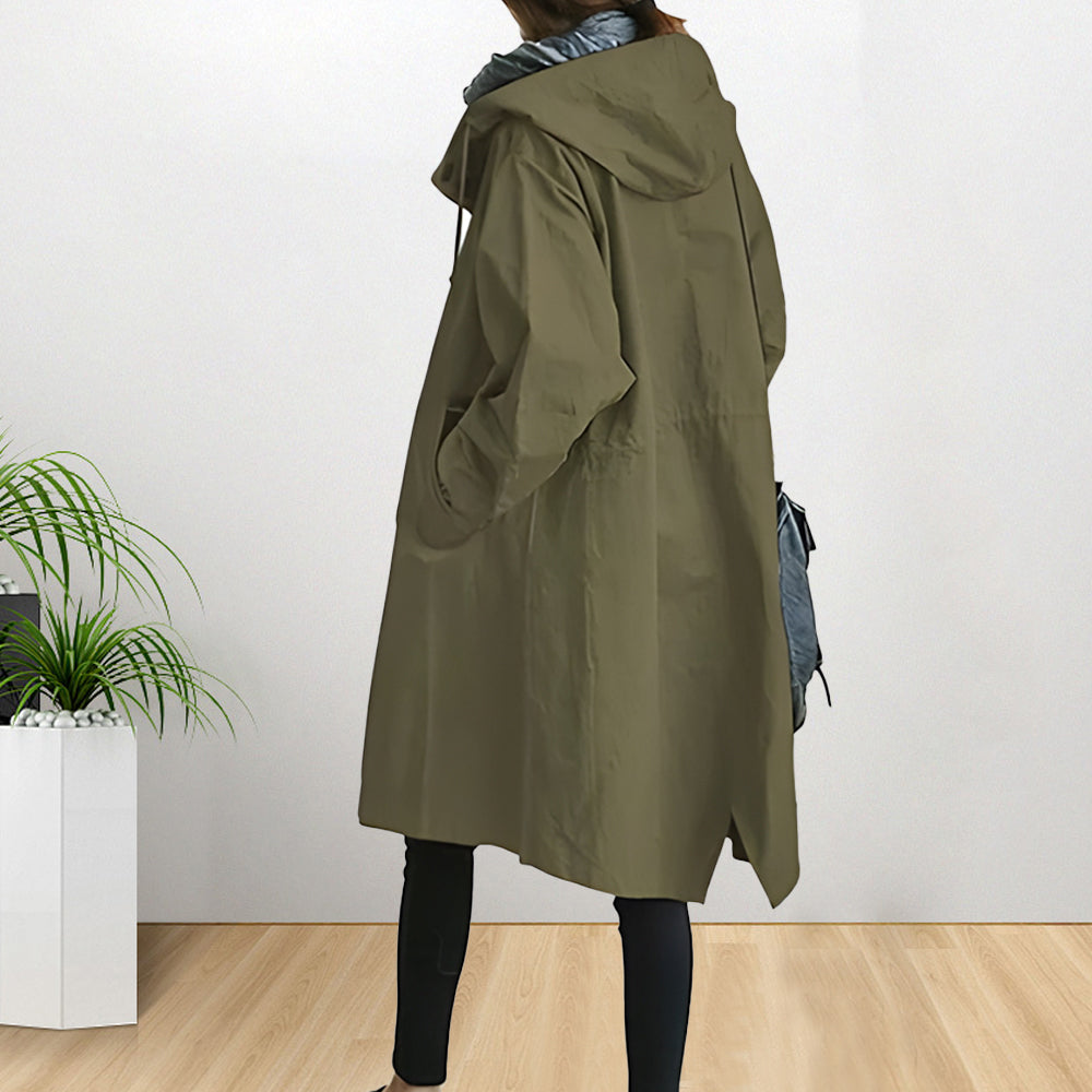 Damjacka Vattentät Medium Längd Skräddarsydd Polyester-5