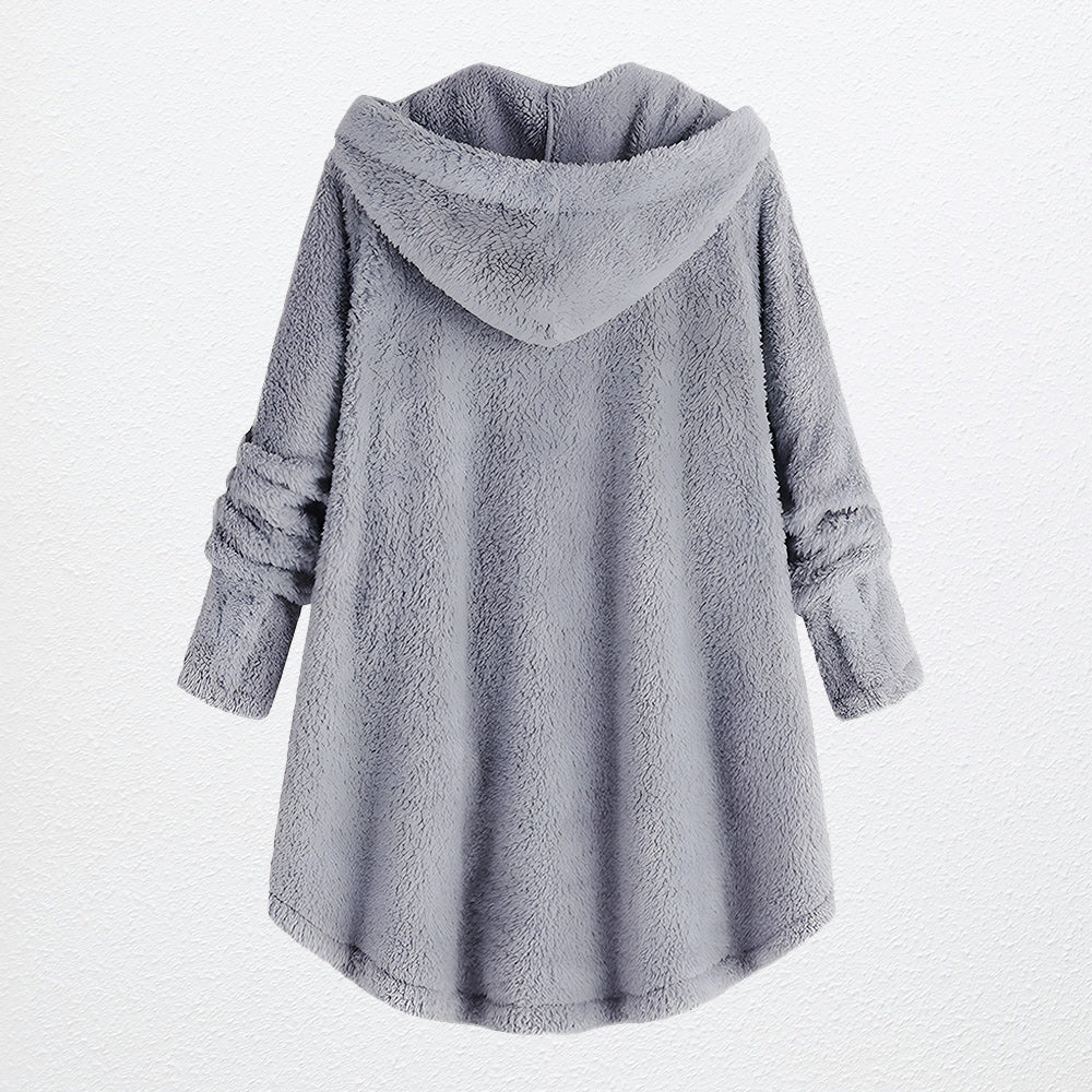 Damjacka Plysch Huvjacka Polyester Avslappnad-6