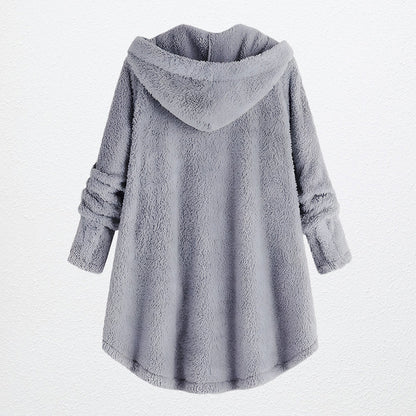 Damjacka Plysch Huvjacka Polyester Avslappnad-6