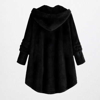 Damjacka Plysch Huvjacka Polyester Avslappnad-2