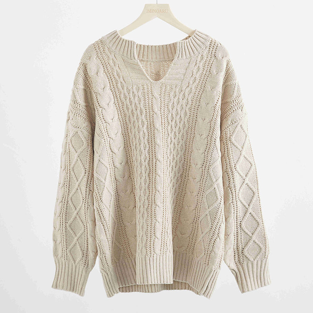 Kvinna Lång Kofta Avslappnad Stickad Akryl-2