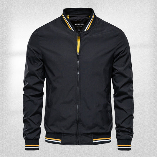 Herrjacka Casual Lätt Polyester med Basebollkrage och Sidfickor-1