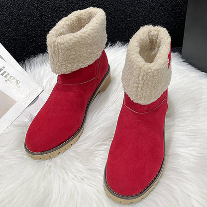 Variant image for Kvinnors Högklackade Stövlar Medelhöga Mocka Färgblock-36