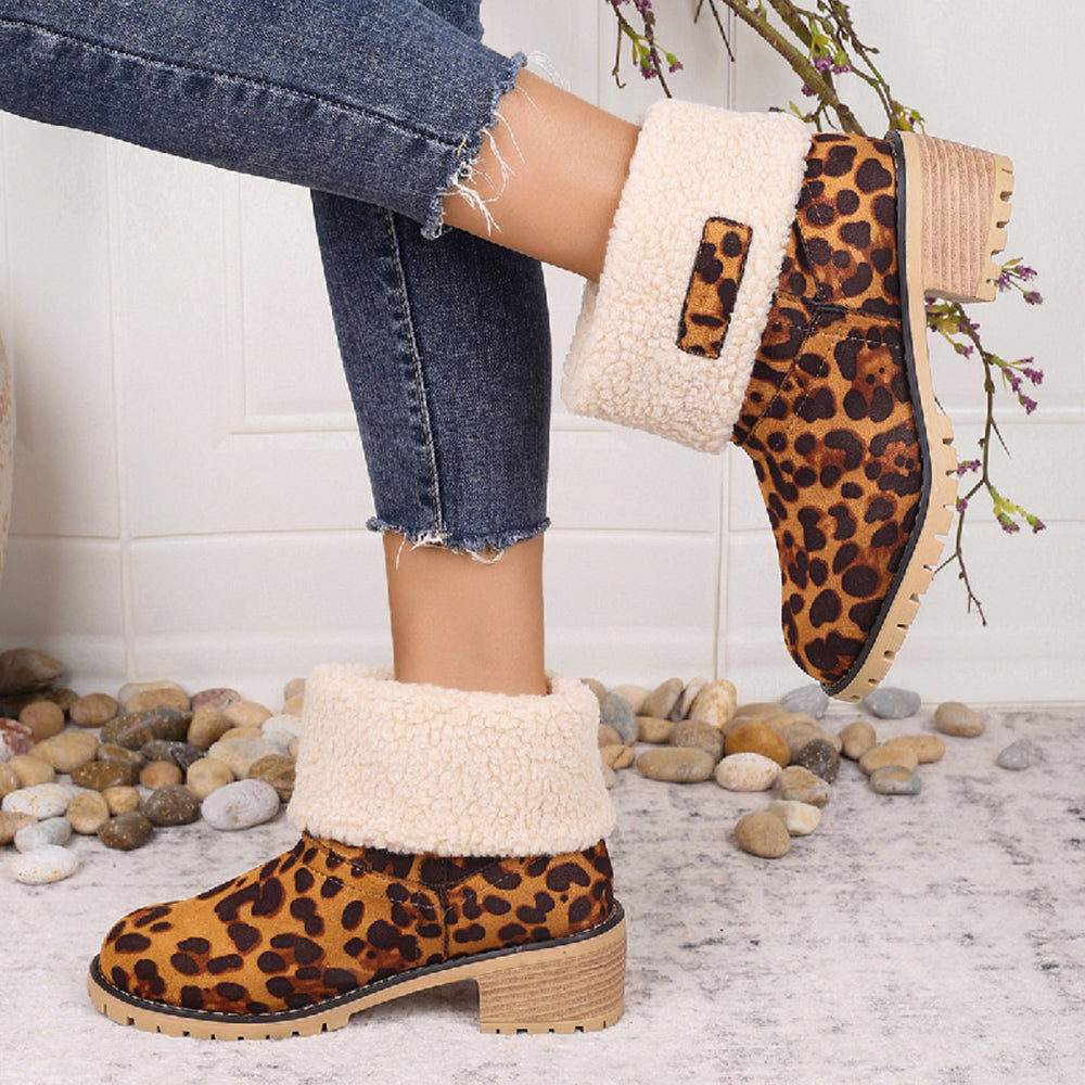 Variant image for Kvinnors Högklackade Stövlar Medelhöga Mocka Färgblock-43