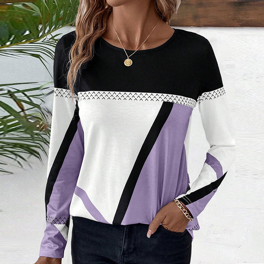 Variant image for Dam T-shirt Rundhalsad Geometrisk Design Polyester Lätt Passform-5